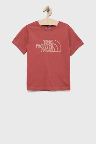 The North Face t-shirt bawełniany dziecięcy kolor różowy