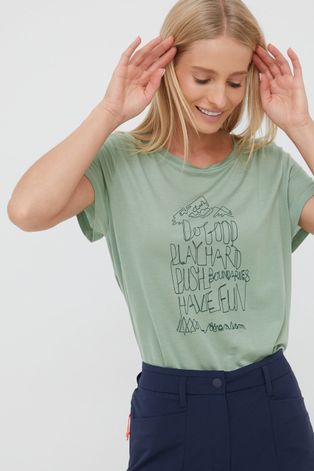 Majica kratkih rukava Houdini Tree Message za žene, boja: zelena