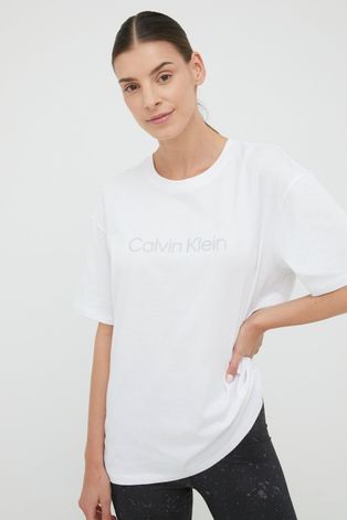 Μπλουζάκι προπόνησης Calvin Klein Performance χρώμα: άσπρο