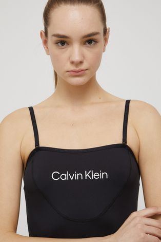 Τοπ προπόνησης Calvin Klein Performance Big Idea χρώμα: μαύρο