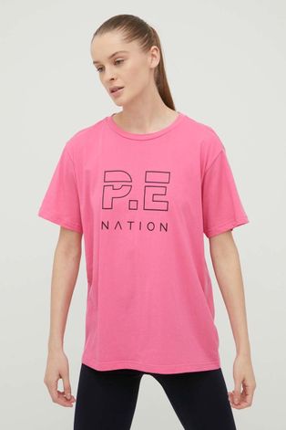 Памучна тениска P.E Nation в лилаво