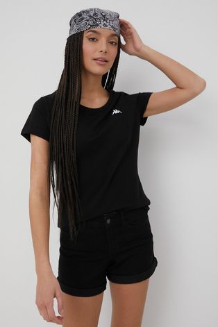 Kappa t-shirt bawełniany kolor czarny