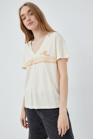Rip Curl t-shirt damski kolor beżowy