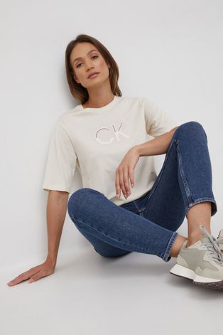 Calvin Klein t-shirt női, bézs