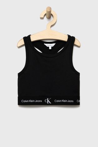 Calvin Klein Jeans top copii culoarea negru