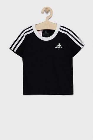 adidas Performance T-shirt bawełniany dziecięcy kolor czarny