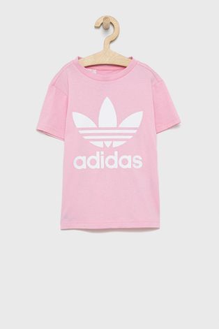 Дитяча футболка adidas Originals колір рожевий