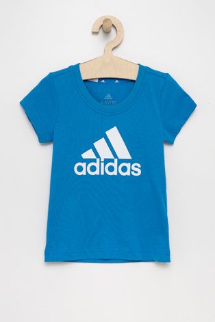 Dječja pamučna majica kratkih rukava adidas Performance boja: plava