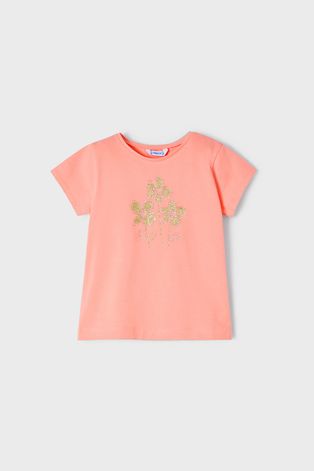 Mayoral T-shirt bawełniany dziecięcy kolor różowy