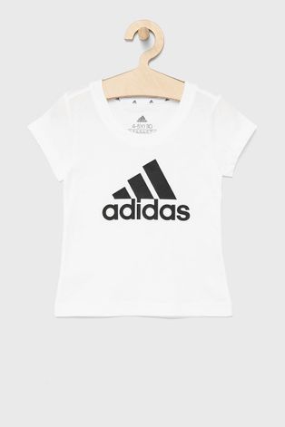 Παιδικό βαμβακερό μπλουζάκι adidas Performance χρώμα: άσπρο