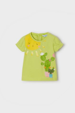 Dětské tričko Mayoral zelená barva