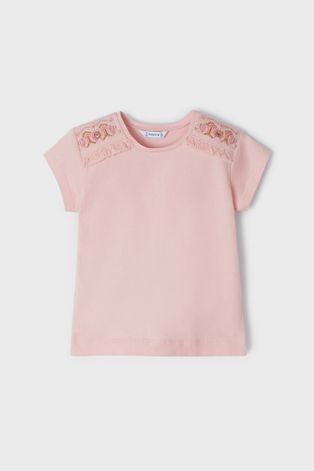 Dječja pamučna majica kratkih rukava Mayoral boja: ružičasta
