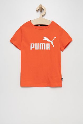 Puma t-shirt bawełniany dziecięcy kolor pomarańczowy