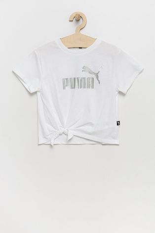 Puma t-shirt bawełniany dziecięcy kolor biały