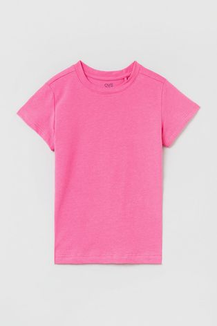 Παιδικό μπλουζάκι OVS χρώμα: ροζ