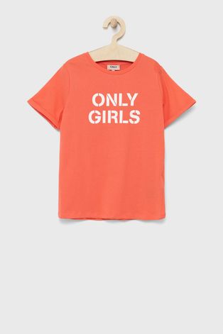 Kids Only t-shirt bawełniany dziecięcy kolor pomarańczowy