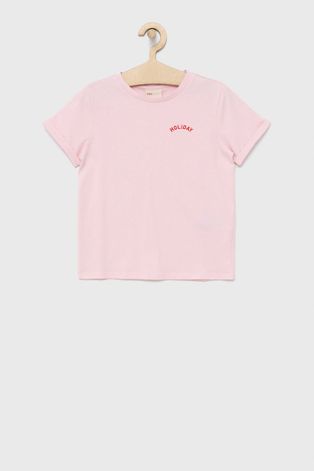 Kids Only t-shirt bawełniany dziecięcy kolor różowy