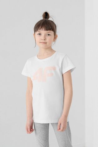 Παιδικό μπλουζάκι 4F χρώμα: άσπρο