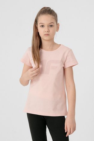 4F t-shirt dziecięcy kolor różowy