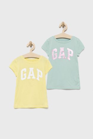 GAP t-shirt bawełniany dziecięcy (2-pack) kolor żółty