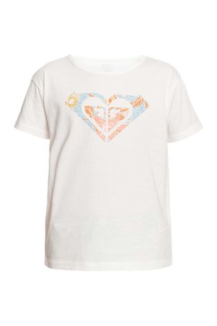 Roxy t-shirt bawełniany dziecięcy kolor biały