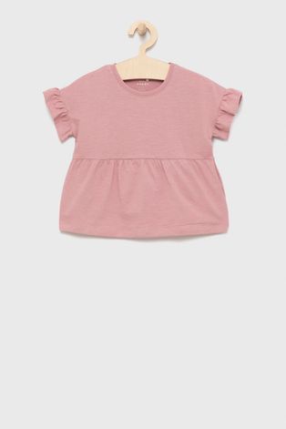 Name it t-shirt bawełniany dziecięcy kolor różowy
