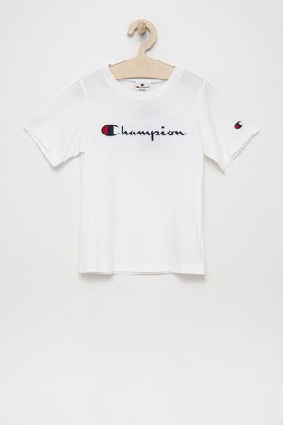 Champion t-shirt bawełniany dziecięcy kolor biały