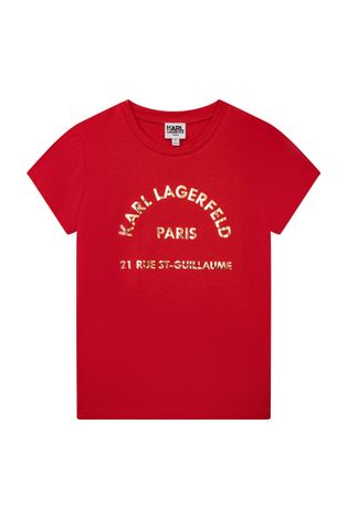 Karl Lagerfeld t-shirt dziecięcy kolor czerwony