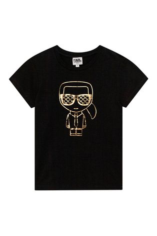 Karl Lagerfeld t-shirt dziecięcy kolor czarny