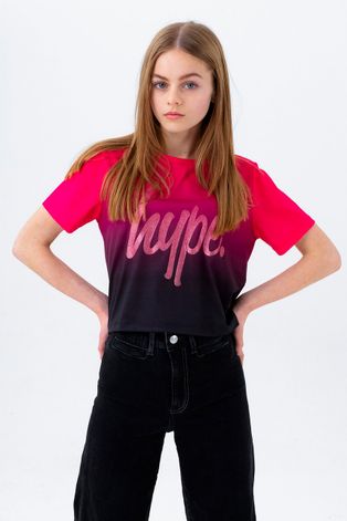 Hype t-shirt bawełniany dziecięcy kolor różowy