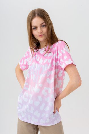 Hype t-shirt dziecięcy kolor różowy