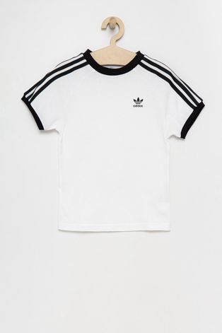 Adidas Originals Tricou copii culoarea alb, material neted