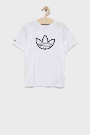 adidas Originals t-shirt bawełniany dziecięcy HE2074 kolor biały z nadrukiem