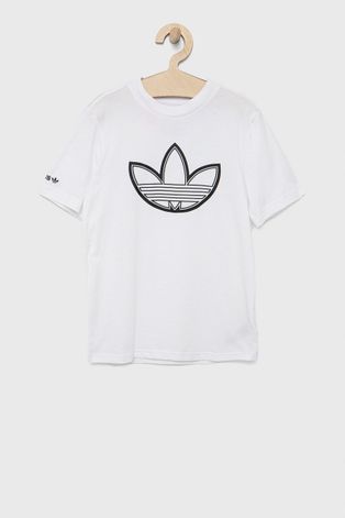 adidas Originals t-shirt bawełniany dziecięcy HE2078 kolor biały z nadrukiem
