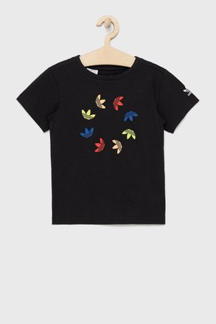 adidas Originals t-shirt dziecięcy HF2130 kolor czarny z nadrukiem