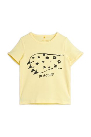 Детская футболка Mini Rodini цвет жёлтый с принтом