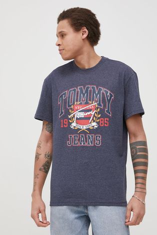 Tommy Jeans T-shirt męski kolor granatowy z nadrukiem