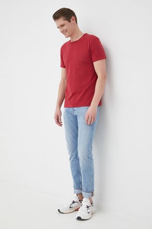 Бавовняна футболка Paul Smith колір червоний гладкий