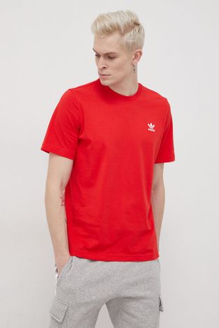 Бавовняна футболка adidas Originals колір червоний гладкий