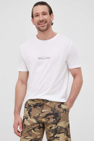 Pamučna majica Tommy Hilfiger boja: bijela, s tiskom