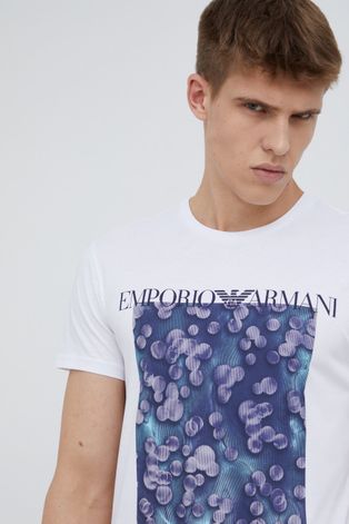 Хлопковая футболка Emporio Armani Underwear цвет белый с принтом