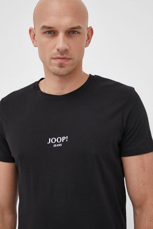 Bavlnené tričko Joop! čierna farba, melanžové