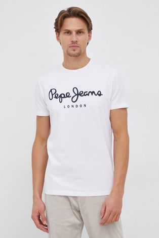 Majica kratkih rukava Pepe Jeans Original Stretch boja: bijela