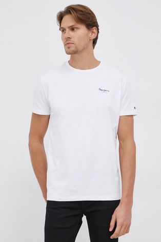 Pepe Jeans T-shirt Original Basic kolor biały z nadrukiem