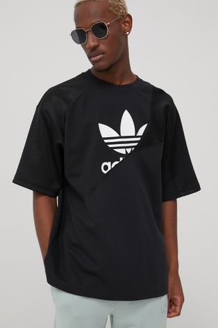 Tričko adidas Originals pánsky, čierna farba, s potlačou