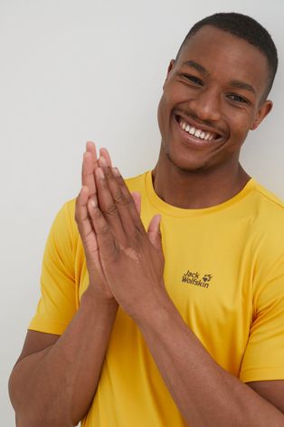 Sportska majica kratkih rukava Jack Wolfskin Tech boja: žuta, jednobojni model