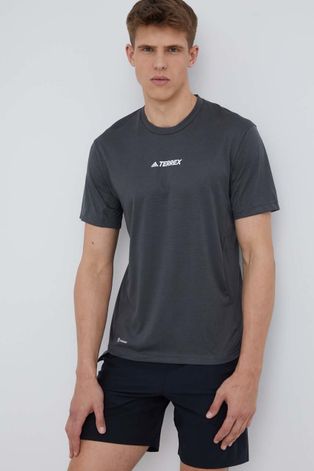 Спортна тениска adidas TERREX Multi в сиво с принт