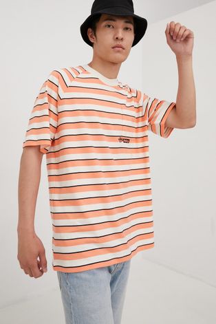 adidas Originals pamut póló HT1663 narancssárga, nyomott mintás