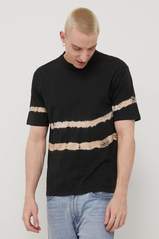 Solid t-shirt bawełniany kolor czarny gładki
