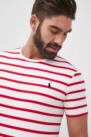 Бавовняна футболка Polo Ralph Lauren колір червоний візерунок